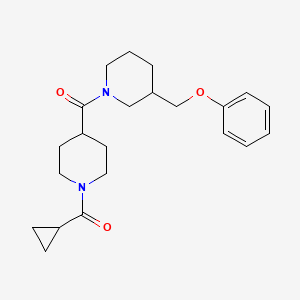 molecular formula C22H30N2O3 B5642464 1-{[1-(cyclopropylcarbonyl)-4-piperidinyl]carbonyl}-3-(phenoxymethyl)piperidine 