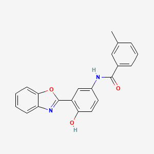 molecular formula C21H16N2O3 B5642478 N-[3-(1,3-benzoxazol-2-yl)-4-hydroxyphenyl]-3-methylbenzamide 