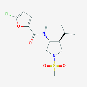 molecular formula C13H19ClN2O4S B5642483 5-chloro-N-[(3R*,4S*)-4-isopropyl-1-(methylsulfonyl)-3-pyrrolidinyl]-2-furamide 