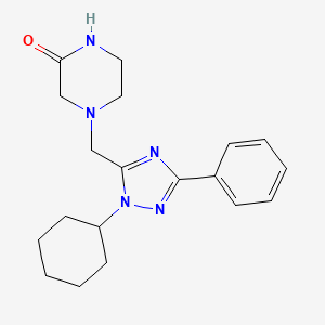 4-[(1-cyclohexyl-3-phenyl-1H-1,2,4-triazol-5-yl)methyl]piperazin-2-one