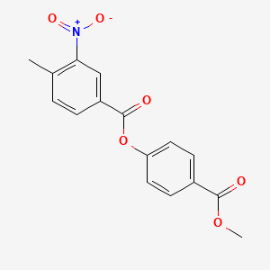 molecular formula C16H13NO6 B5642504 4-(methoxycarbonyl)phenyl 4-methyl-3-nitrobenzoate 