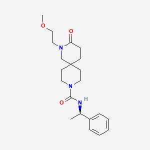 molecular formula C21H31N3O3 B5642508 2-(2-methoxyethyl)-3-oxo-N-[(1R)-1-phenylethyl]-2,9-diazaspiro[5.5]undecane-9-carboxamide 