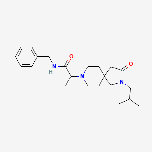 molecular formula C22H33N3O2 B5642513 N-benzyl-2-(2-isobutyl-3-oxo-2,8-diazaspiro[4.5]dec-8-yl)propanamide 