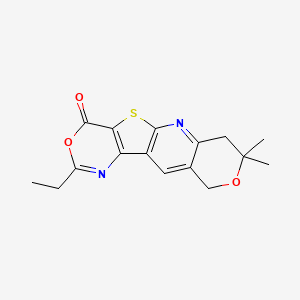molecular formula C16H16N2O3S B5642517 2-ethyl-8,8-dimethyl-7,10-dihydro-4H,8H-pyrano[3'',4'':5',6']pyrido[3',2':4,5]thieno[3,2-d][1,3]oxazin-4-one 