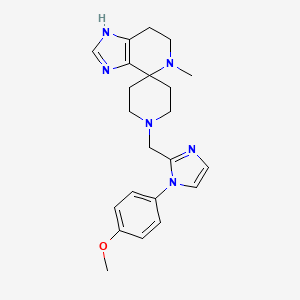 molecular formula C22H28N6O B5642518 1'-{[1-(4-methoxyphenyl)-1H-imidazol-2-yl]methyl}-5-methyl-1,5,6,7-tetrahydrospiro[imidazo[4,5-c]pyridine-4,4'-piperidine] 
