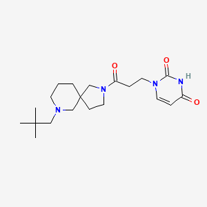 molecular formula C20H32N4O3 B5642522 1-{3-[7-(2,2-dimethylpropyl)-2,7-diazaspiro[4.5]dec-2-yl]-3-oxopropyl}-2,4(1H,3H)-pyrimidinedione 