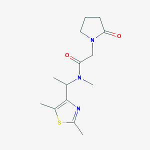 molecular formula C14H21N3O2S B5642529 N-[1-(2,5-dimethyl-1,3-thiazol-4-yl)ethyl]-N-methyl-2-(2-oxopyrrolidin-1-yl)acetamide 