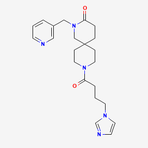 molecular formula C22H29N5O2 B5642535 9-[4-(1H-imidazol-1-yl)butanoyl]-2-(pyridin-3-ylmethyl)-2,9-diazaspiro[5.5]undecan-3-one 