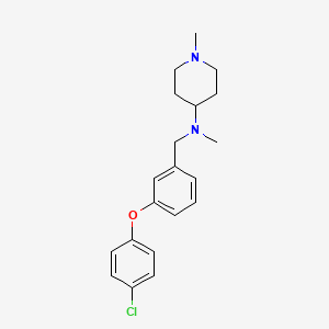 molecular formula C20H25ClN2O B5642556 N-[3-(4-chlorophenoxy)benzyl]-N,1-dimethyl-4-piperidinamine 