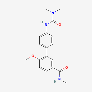 molecular formula C18H21N3O3 B5642596 4'-{[(dimethylamino)carbonyl]amino}-6-methoxy-N-methylbiphenyl-3-carboxamide 