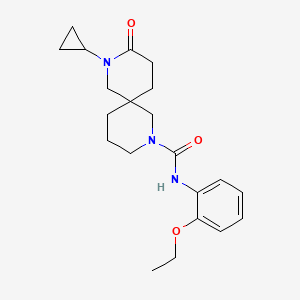 molecular formula C21H29N3O3 B5642633 8-cyclopropyl-N-(2-ethoxyphenyl)-9-oxo-2,8-diazaspiro[5.5]undecane-2-carboxamide 