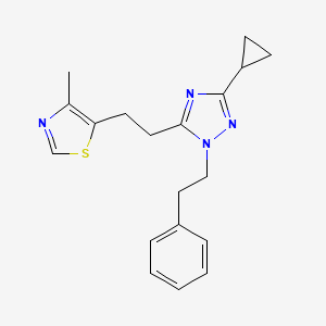 molecular formula C19H22N4S B5642640 3-cyclopropyl-5-[2-(4-methyl-1,3-thiazol-5-yl)ethyl]-1-(2-phenylethyl)-1H-1,2,4-triazole 
