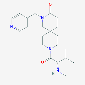 molecular formula C21H32N4O2 B5642659 9-(N-methyl-L-valyl)-2-(4-pyridinylmethyl)-2,9-diazaspiro[5.5]undecan-3-one dihydrochloride 