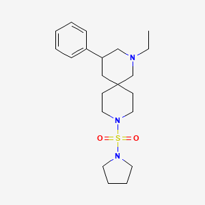 molecular formula C21H33N3O2S B5642665 2-ethyl-4-phenyl-9-(pyrrolidin-1-ylsulfonyl)-2,9-diazaspiro[5.5]undecane 
