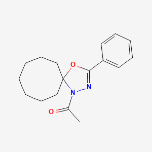 molecular formula C17H22N2O2 B5642670 1-acetyl-3-phenyl-4-oxa-1,2-diazaspiro[4.7]dodec-2-ene 