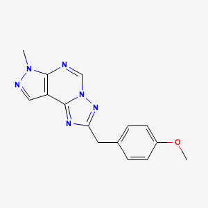 molecular formula C15H14N6O B5642714 2-(4-methoxybenzyl)-7-methyl-7H-pyrazolo[4,3-e][1,2,4]triazolo[1,5-c]pyrimidine 