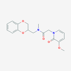 molecular formula C18H20N2O5 B5642722 N-(2,3-dihydro-1,4-benzodioxin-2-ylmethyl)-2-(3-methoxy-2-oxopyridin-1(2H)-yl)-N-methylacetamide 