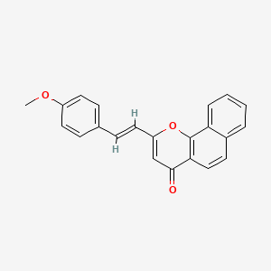 molecular formula C22H16O3 B5642733 2-[2-(4-methoxyphenyl)vinyl]-4H-benzo[h]chromen-4-one 