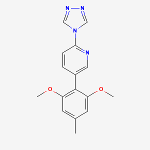 molecular formula C16H16N4O2 B5642734 5-(2,6-dimethoxy-4-methylphenyl)-2-(4H-1,2,4-triazol-4-yl)pyridine 