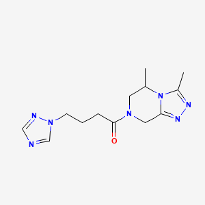 3,5-dimethyl-7-[4-(1H-1,2,4-triazol-1-yl)butanoyl]-5,6,7,8-tetrahydro[1,2,4]triazolo[4,3-a]pyrazine