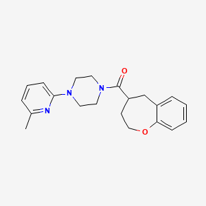 molecular formula C21H25N3O2 B5642747 1-(6-methylpyridin-2-yl)-4-(2,3,4,5-tetrahydro-1-benzoxepin-4-ylcarbonyl)piperazine 