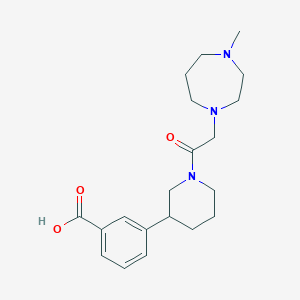 molecular formula C20H29N3O3 B5642753 3-{1-[(4-methyl-1,4-diazepan-1-yl)acetyl]piperidin-3-yl}benzoic acid 