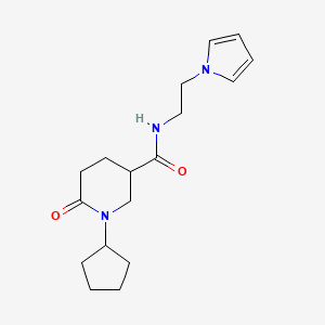 molecular formula C17H25N3O2 B5642759 1-cyclopentyl-6-oxo-N-[2-(1H-pyrrol-1-yl)ethyl]-3-piperidinecarboxamide 