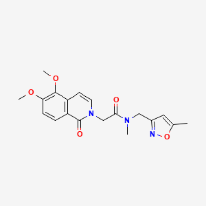 molecular formula C19H21N3O5 B5642767 2-(5,6-dimethoxy-1-oxoisoquinolin-2(1H)-yl)-N-methyl-N-[(5-methylisoxazol-3-yl)methyl]acetamide 