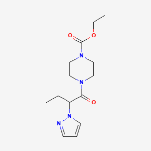 ethyl 4-[2-(1H-pyrazol-1-yl)butanoyl]-1-piperazinecarboxylate