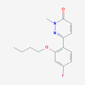 molecular formula C15H17FN2O2 B5642805 6-(2-butoxy-4-fluorophenyl)-2-methylpyridazin-3(2H)-one 