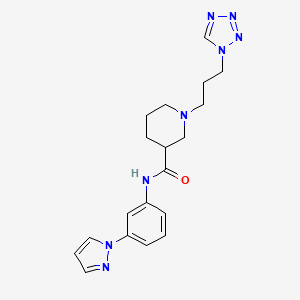 N-[3-(1H-pyrazol-1-yl)phenyl]-1-[3-(1H-tetrazol-1-yl)propyl]piperidine-3-carboxamide