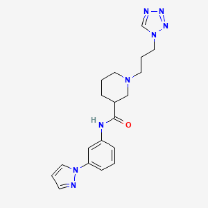 molecular formula C19H24N8O B5642813 N-[3-(1H-pyrazol-1-yl)phenyl]-1-[3-(1H-tetrazol-1-yl)propyl]piperidine-3-carboxamide 