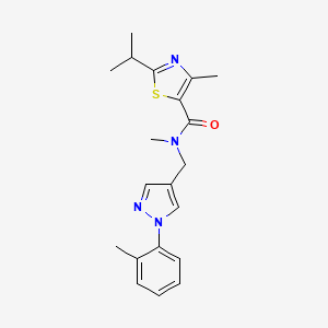 molecular formula C20H24N4OS B5642843 2-isopropyl-N,4-dimethyl-N-{[1-(2-methylphenyl)-1H-pyrazol-4-yl]methyl}-1,3-thiazole-5-carboxamide 