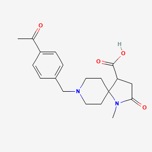 molecular formula C19H24N2O4 B5642858 8-(4-acetylbenzyl)-1-methyl-2-oxo-1,8-diazaspiro[4.5]decane-4-carboxylic acid 