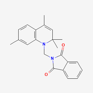 molecular formula C22H22N2O2 B5642861 2-[(2,2,4,7-Tetramethylquinolin-1-yl)methyl]isoindole-1,3-dione 