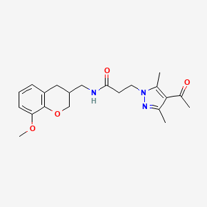 3-(4-acetyl-3,5-dimethyl-1H-pyrazol-1-yl)-N-[(8-methoxy-3,4-dihydro-2H-chromen-3-yl)methyl]propanamide
