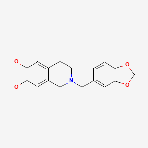 molecular formula C19H21NO4 B5642872 2-(1,3-benzodioxol-5-ylmethyl)-6,7-dimethoxy-1,2,3,4-tetrahydroisoquinoline 