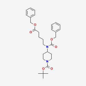 molecular formula C30H40N2O6 B564292 4-[[5-Oxo-5-(phenylmethoxy)pentyl][(phenylmethoxy)carbonyl]amino]-1-piperidinecarboxylic acid T-butyl ester CAS No. 181629-57-2