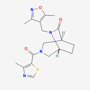 (1S*,5R*)-6-[(3,5-dimethylisoxazol-4-yl)methyl]-3-[(4-methyl-1,3-thiazol-5-yl)carbonyl]-3,6-diazabicyclo[3.2.2]nonan-7-one