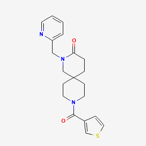 molecular formula C20H23N3O2S B5642982 2-(pyridin-2-ylmethyl)-9-(3-thienylcarbonyl)-2,9-diazaspiro[5.5]undecan-3-one 