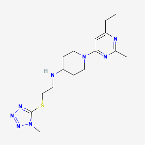 1-(6-ethyl-2-methylpyrimidin-4-yl)-N-{2-[(1-methyl-1H-tetrazol-5-yl)thio]ethyl}piperidin-4-amine