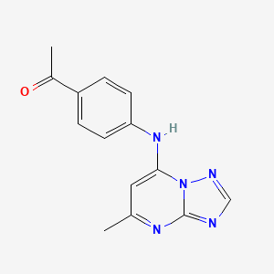 molecular formula C14H13N5O B5643000 1-{4-[(5-methyl[1,2,4]triazolo[1,5-a]pyrimidin-7-yl)amino]phenyl}ethanone 
