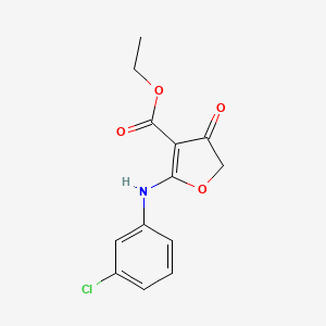 molecular formula C13H12ClNO4 B5643003 ethyl 2-[(3-chlorophenyl)amino]-4-oxo-4,5-dihydro-3-furancarboxylate 