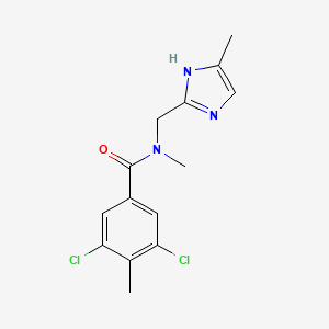 molecular formula C14H15Cl2N3O B5643027 3,5-dichloro-N,4-dimethyl-N-[(4-methyl-1H-imidazol-2-yl)methyl]benzamide 