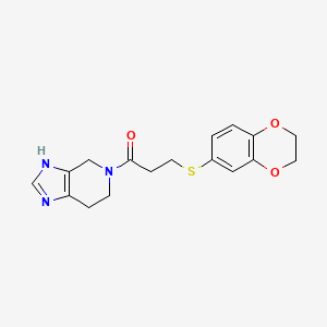 molecular formula C17H19N3O3S B5643030 5-[3-(2,3-dihydro-1,4-benzodioxin-6-ylthio)propanoyl]-4,5,6,7-tetrahydro-1H-imidazo[4,5-c]pyridine 