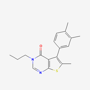 molecular formula C18H20N2OS B5643047 5-(3,4-dimethylphenyl)-6-methyl-3-propylthieno[2,3-d]pyrimidin-4(3H)-one 