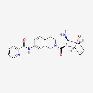 molecular formula C22H22N4O3 B5643061 N-(2-{[(1R*,2S*,3R*,4S*)-3-amino-7-oxabicyclo[2.2.1]hept-5-en-2-yl]carbonyl}-1,2,3,4-tetrahydroisoquinolin-7-yl)pyridine-2-carboxamide hydrochloride 