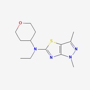 molecular formula C13H20N4OS B5643062 N-ethyl-1,3-dimethyl-N-(tetrahydro-2H-pyran-4-yl)-1H-pyrazolo[3,4-d][1,3]thiazol-5-amine 