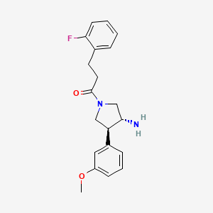 (3R*,4S*)-1-[3-(2-fluorophenyl)propanoyl]-4-(3-methoxyphenyl)pyrrolidin-3-amine