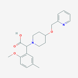 molecular formula C21H26N2O4 B5643109 (2-methoxy-5-methylphenyl)[4-(pyridin-2-ylmethoxy)piperidin-1-yl]acetic acid 